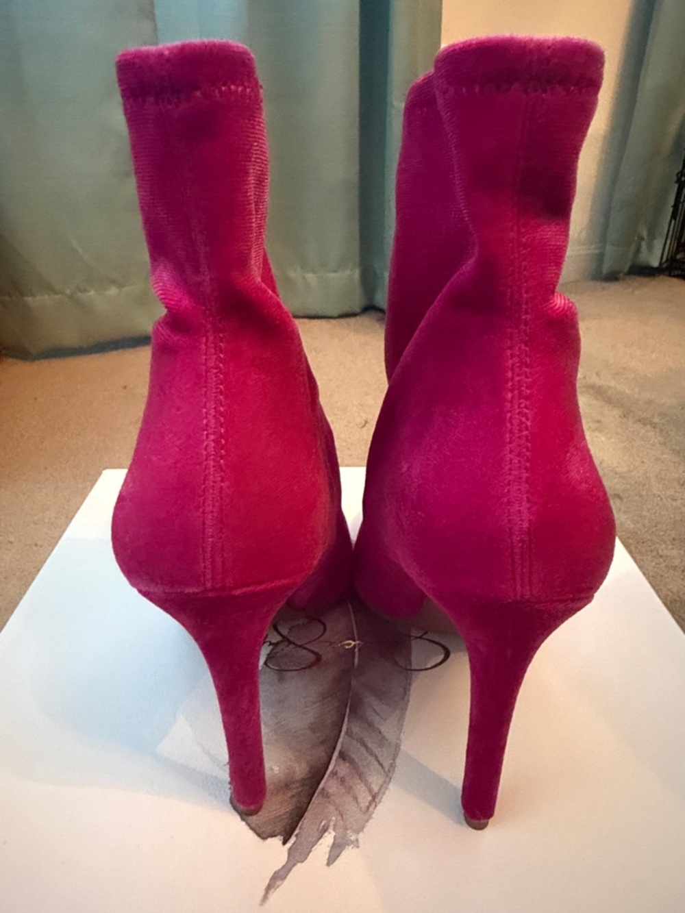Jessica Simpson Fuchsia Pointed-Toe Sock Booties - Picture 4 of 6